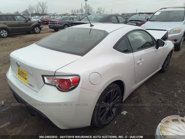 JF1ZNAA17D2730283 - 2013 TOYOTA SCION FR-S WHITE photo 4