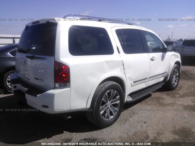 5N1BA0ND0FN618394 - 2015 NISSAN ARMADA SV/SL/PLATINUM WHITE photo 4