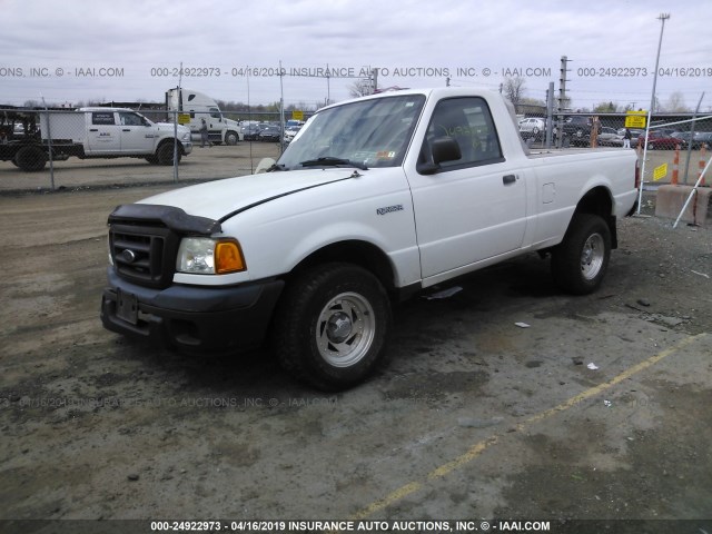 1FTYR11U65PA52330 - 2005 FORD RANGER WHITE photo 2