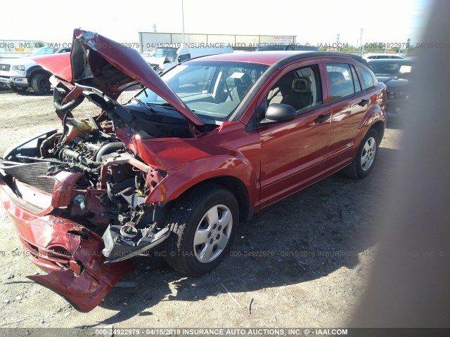 1B3HB28B97D183286 - 2007 DODGE CALIBER RED photo 2