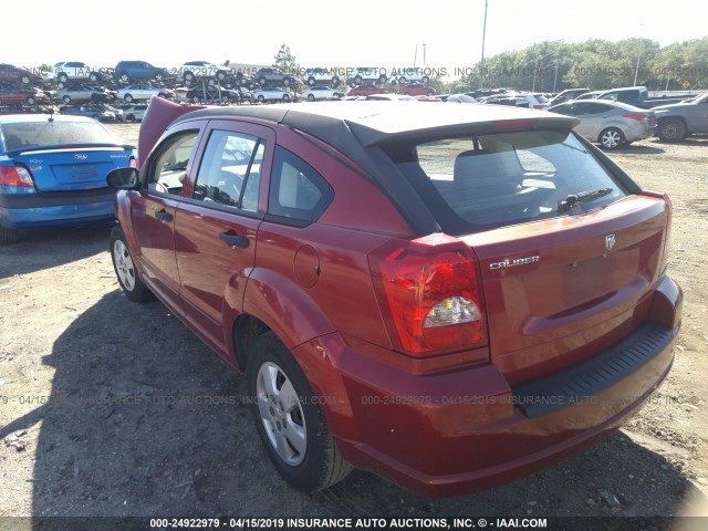 1B3HB28B97D183286 - 2007 DODGE CALIBER RED photo 3