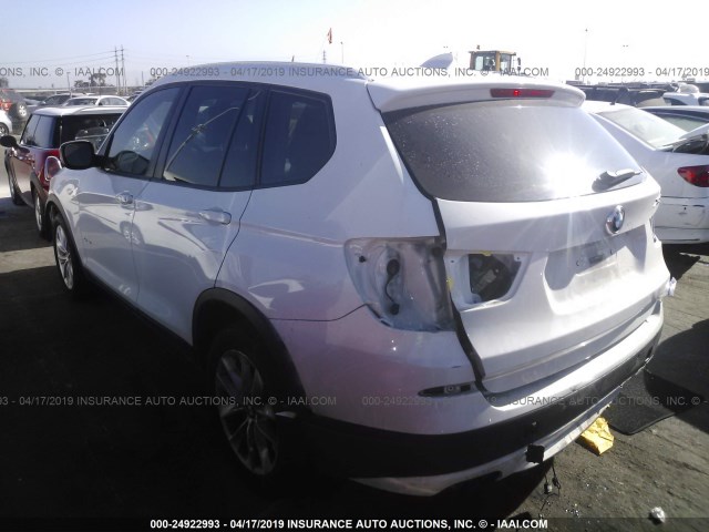 5UXWX9C51D0A24705 - 2013 BMW X3 XDRIVE28I WHITE photo 3