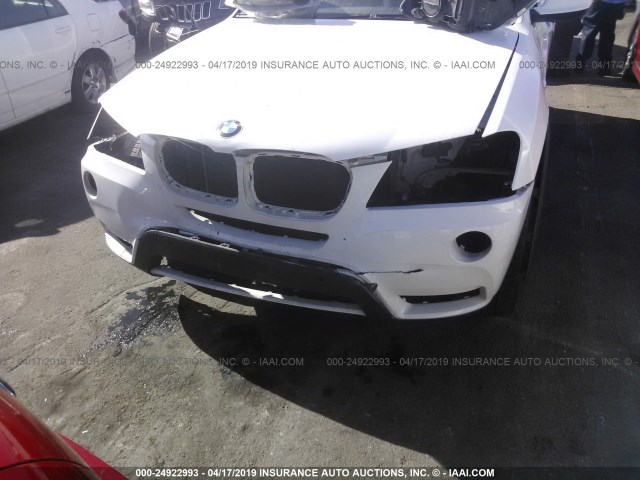 5UXWX9C51D0A24705 - 2013 BMW X3 XDRIVE28I WHITE photo 6