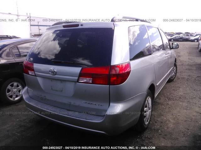 5TDZA23C05S381746 - 2005 TOYOTA SIENNA CE/LE SILVER photo 4