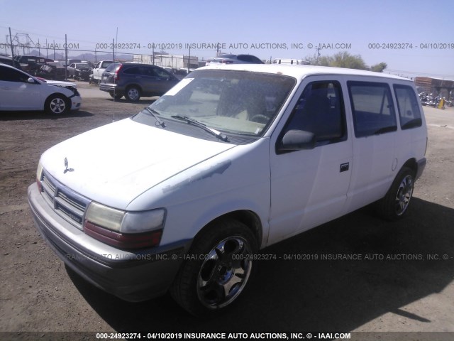 2B4GK25K2MR113696 - 1991 DODGE CARAVAN WHITE photo 2