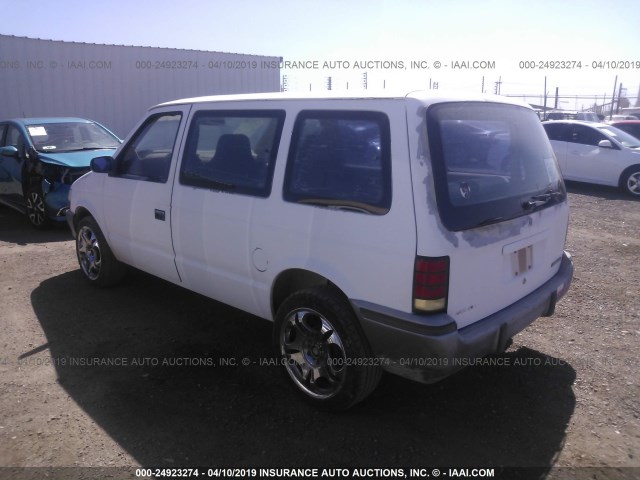 2B4GK25K2MR113696 - 1991 DODGE CARAVAN WHITE photo 3