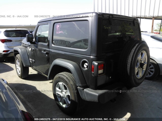 1C4GJXAG0KW536673 - 2019 JEEP WRANGLER SPORT BLACK photo 3