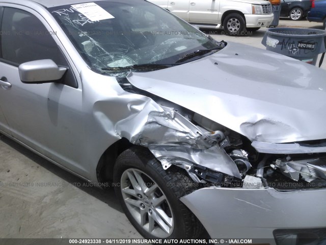 3FAHP0GA1BR265161 - 2011 FORD FUSION S SILVER photo 6