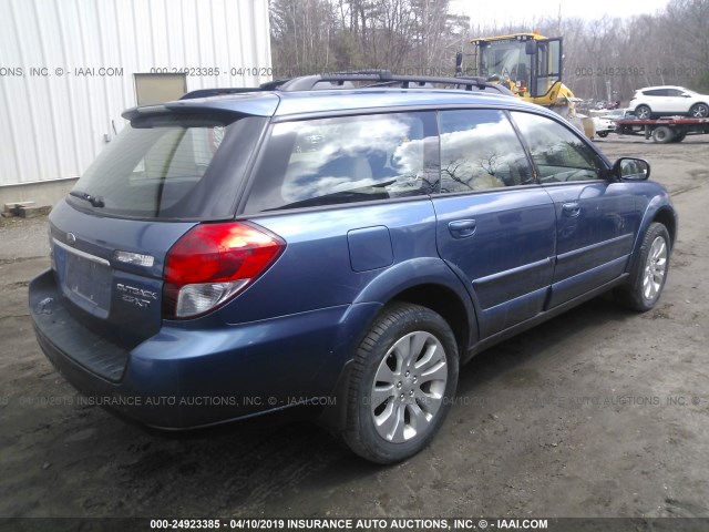 4S4BP63CX86351550 - 2008 SUBARU OUTBACK 2.5XT LIMITED BLUE photo 4