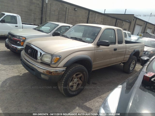 5TEWM72NX2Z882409 - 2002 TOYOTA TACOMA XTRACAB TAN photo 2