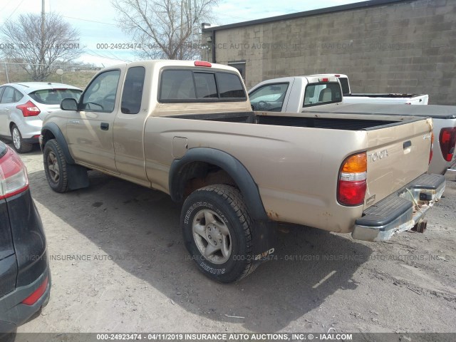 5TEWM72NX2Z882409 - 2002 TOYOTA TACOMA XTRACAB TAN photo 3