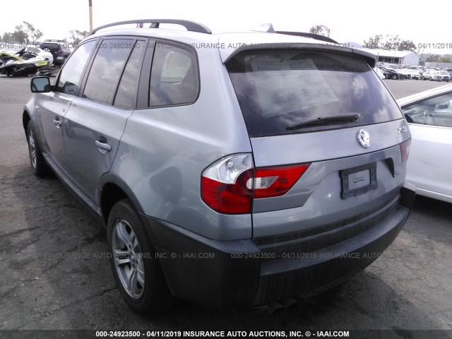 WBXPA93435WD23211 - 2005 BMW X3 3.0I GRAY photo 3