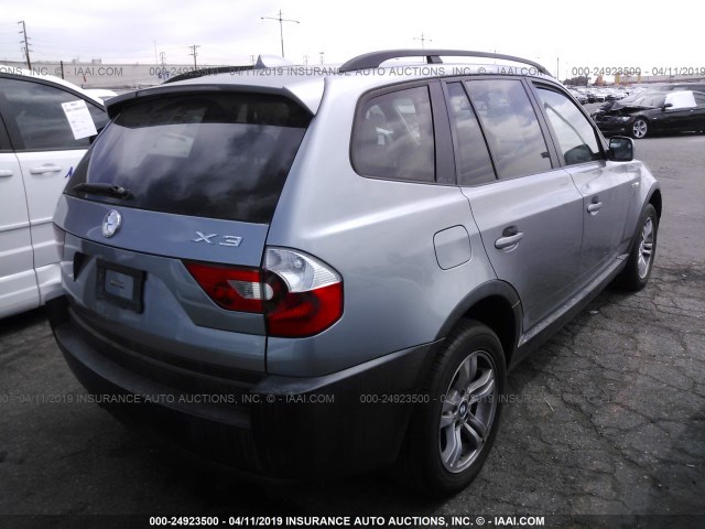 WBXPA93435WD23211 - 2005 BMW X3 3.0I GRAY photo 4