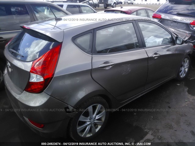 KMHCU5AE5CU030841 - 2012 HYUNDAI ACCENT GLS/GS/SE BEIGE photo 4