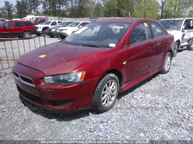 JA32U2FUXAU018632 - 2010 MITSUBISHI LANCER ES/ES SPORT RED photo 2