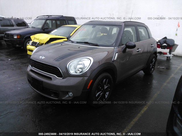 WMWZC3C55CWL83889 - 2012 MINI COOPER S COUNTRYMAN BROWN photo 2