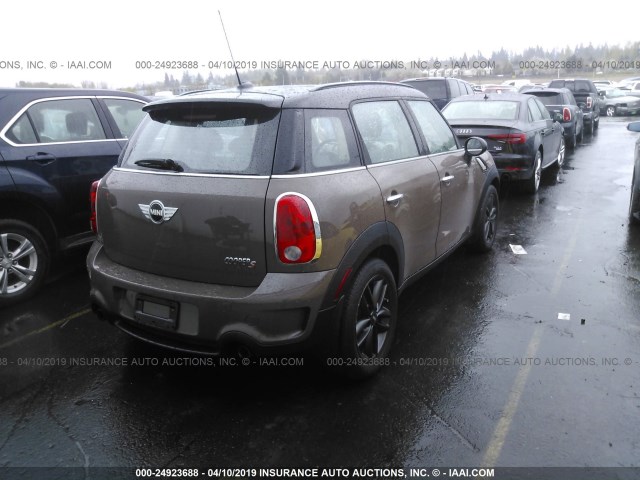 WMWZC3C55CWL83889 - 2012 MINI COOPER S COUNTRYMAN BROWN photo 4