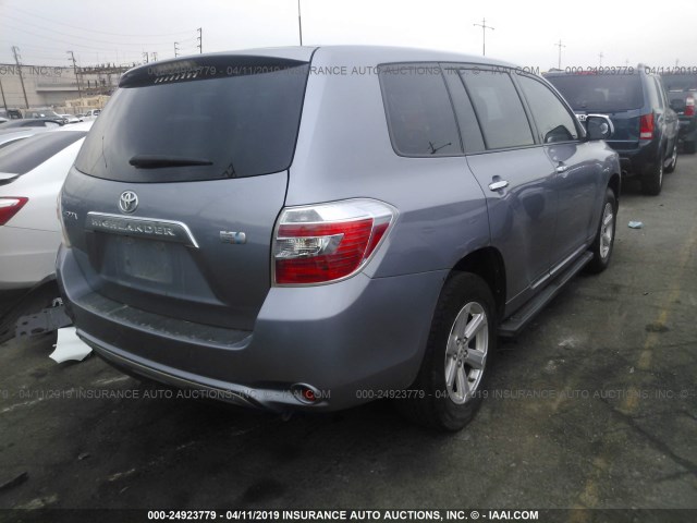 JTEEW41A182020241 - 2008 TOYOTA HIGHLANDER HYBRID BLUE photo 4