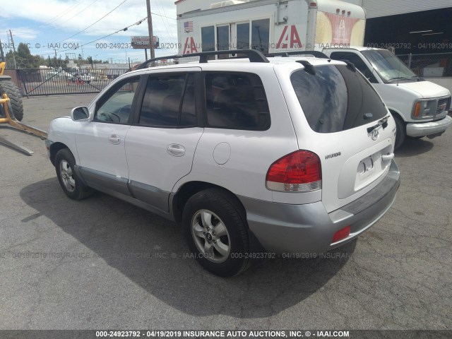 KM8SC73E96U110090 - 2006 HYUNDAI SANTA FE GLS/LIMITED WHITE photo 3