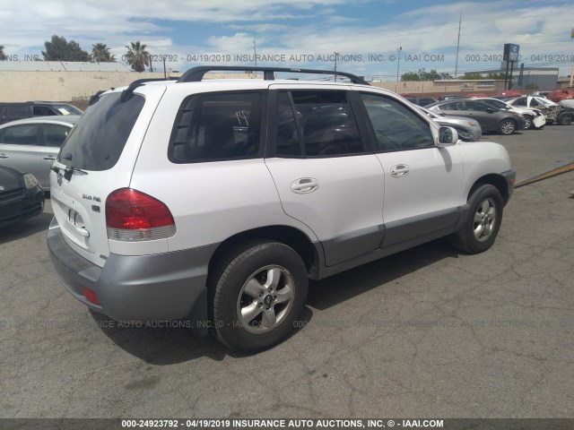 KM8SC73E96U110090 - 2006 HYUNDAI SANTA FE GLS/LIMITED WHITE photo 4