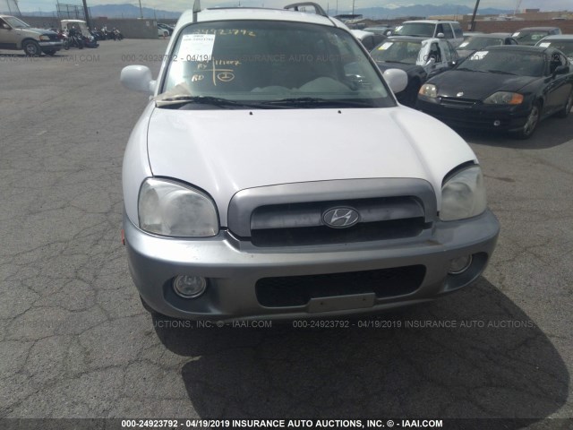 KM8SC73E96U110090 - 2006 HYUNDAI SANTA FE GLS/LIMITED WHITE photo 6