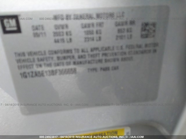 1G1ZA5E13BF366658 - 2011 CHEVROLET MALIBU LS SILVER photo 9