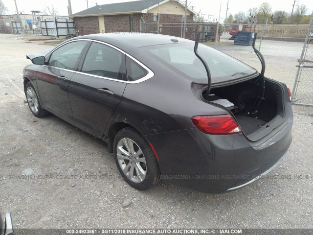 1C3CCCAB7FN759105 - 2015 CHRYSLER 200 LIMITED GRAY photo 3