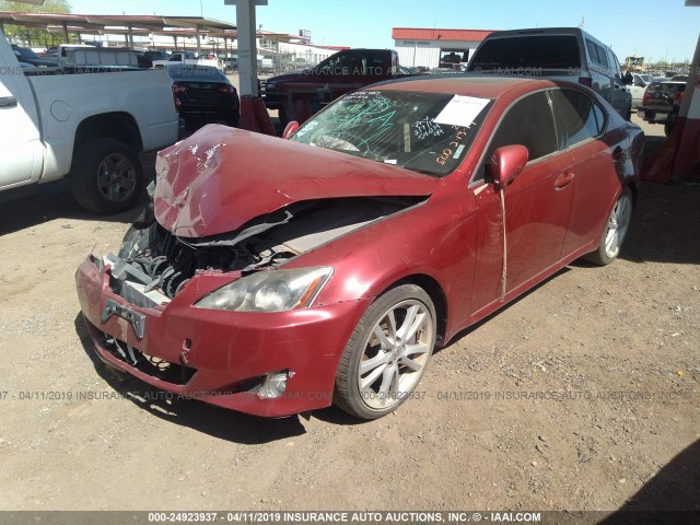 JTHBE262865008730 - 2006 LEXUS IS 350 RED photo 2