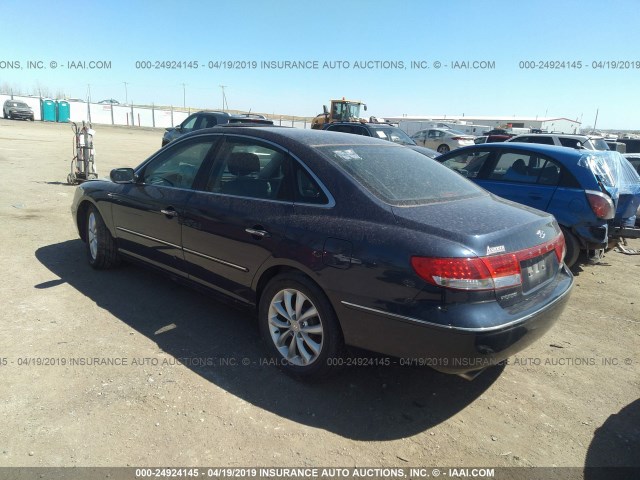 KMHFC46F76A043253 - 2006 HYUNDAI AZERA SE/LIMITED BLUE photo 3