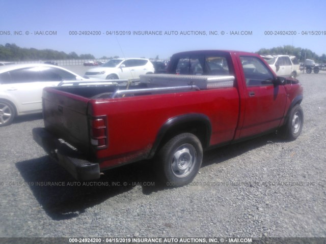 1B7FL66X0LS624303 - 1990 DODGE DAKOTA SPORT RED photo 4