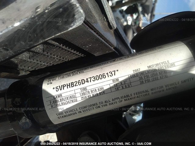 5VPHB26D473006137 - 2007 VICTORY MOTORCYCLES HAMMER 黑色 照片 10