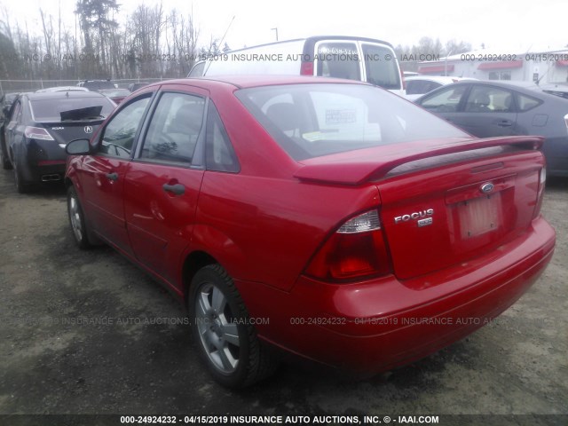 1FAFP34N77W314318 - 2007 FORD FOCUS ZX4/S/SE/SES RED photo 3