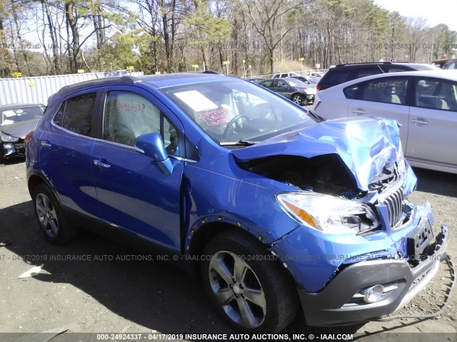 KL4CJGSB6EB606068 - 2014 BUICK ENCORE BLUE photo 1