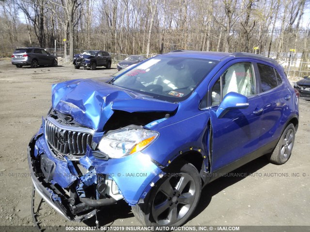 KL4CJGSB6EB606068 - 2014 BUICK ENCORE BLUE photo 2