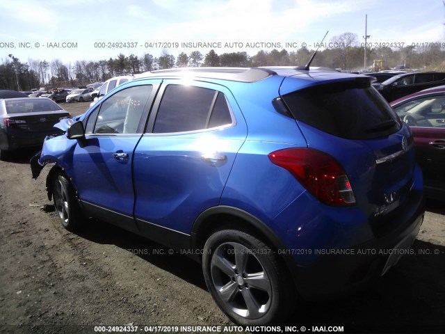 KL4CJGSB6EB606068 - 2014 BUICK ENCORE BLUE photo 3