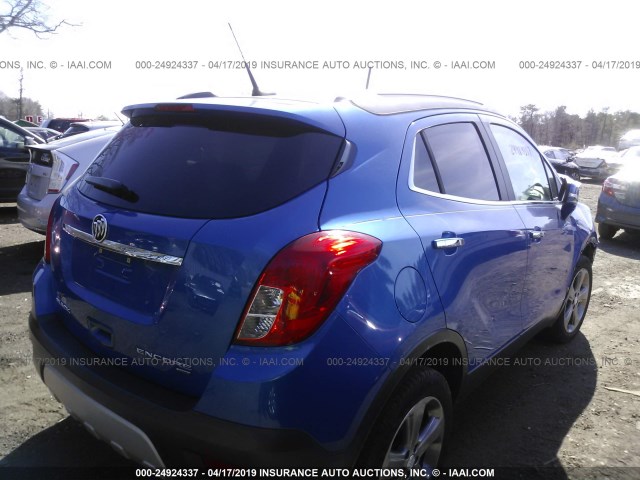 KL4CJGSB6EB606068 - 2014 BUICK ENCORE BLUE photo 4