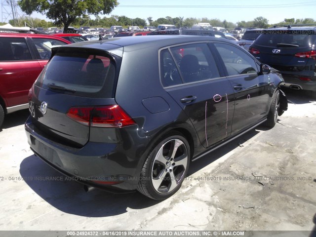 3VW4T7AU4GM068129 - 2016 VOLKSWAGEN GTI S/SE/AUTOBAHN GRAY photo 4