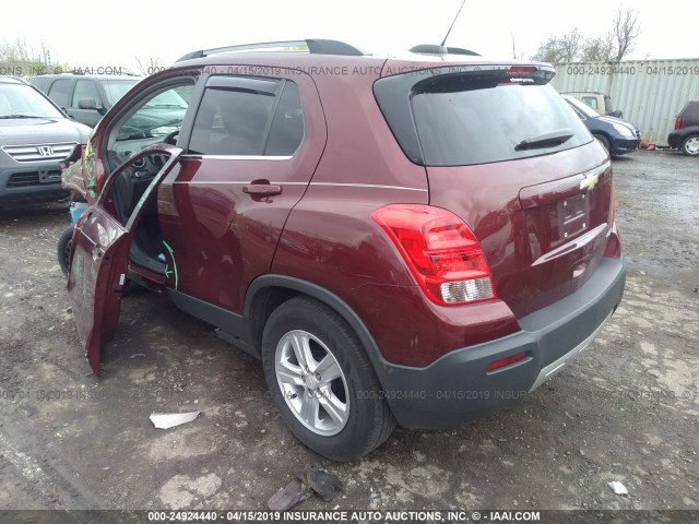 3GNCJLSBXGL225086 - 2016 CHEVROLET TRAX 1LT MAROON photo 3