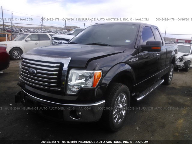 1FTEX1CM1BFB61379 - 2011 FORD F150 SUPER CAB BLACK photo 2