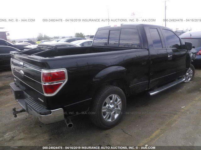 1FTEX1CM1BFB61379 - 2011 FORD F150 SUPER CAB BLACK photo 4