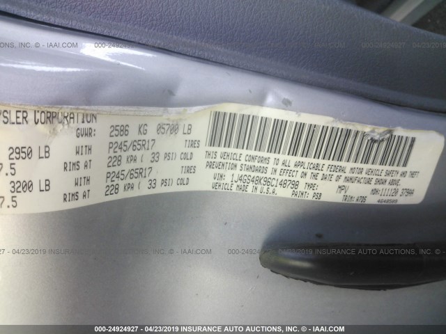 1J4GS48K96C148798 - 2006 JEEP GRAND CHEROKEE LAREDO/COLUMBIA/FREEDOM 银色 照片 9