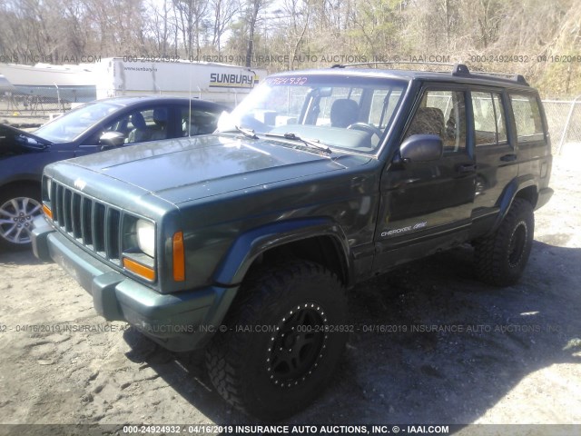 1J4FF68S3XL508869 - 1999 JEEP CHEROKEE SPORT/CLASSIC მწვანე ფოტო 2
