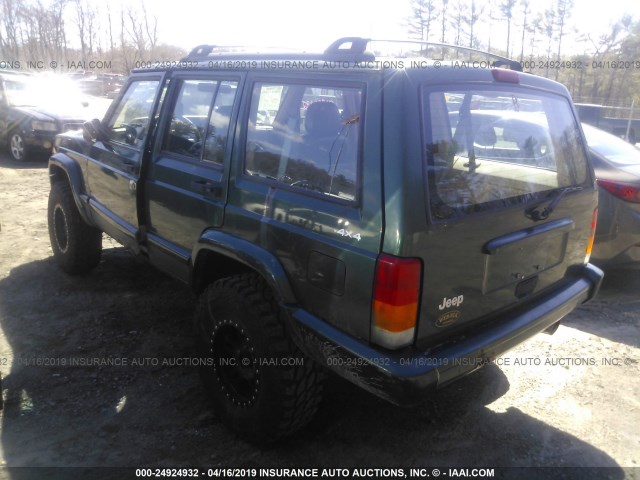 1J4FF68S3XL508869 - 1999 JEEP CHEROKEE SPORT/CLASSIC მწვანე ფოტო 3