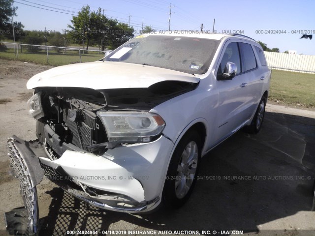 1C4RDHEG4HC677093 - 2017 DODGE DURANGO CITADEL WHITE photo 2