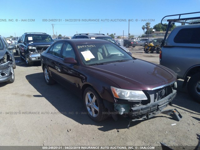 5NPEU46F46H014556 - 2006 HYUNDAI SONATA GLS/LX MAROON photo 1