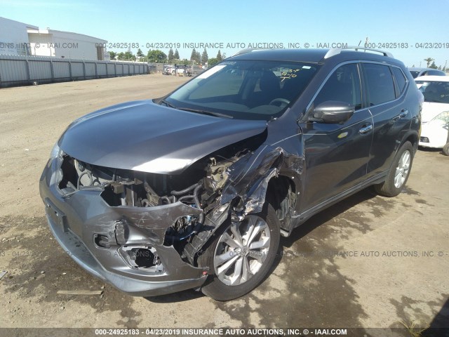 5N1AT2ML0EC829499 - 2014 NISSAN ROGUE S/SL/SV GRAY photo 2