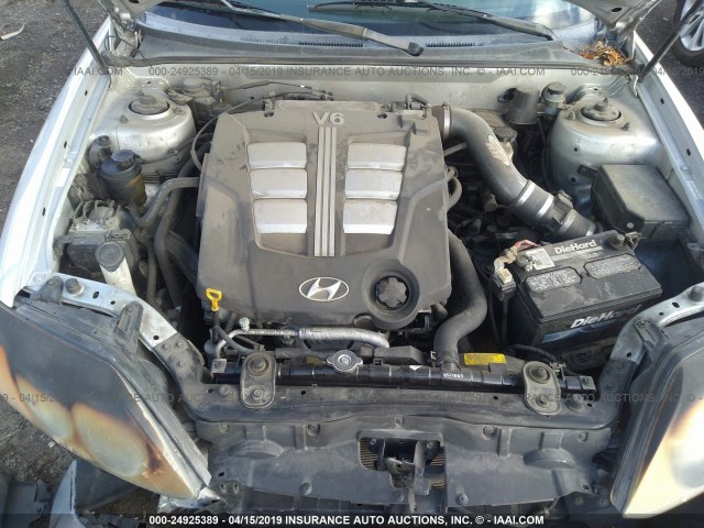 KMHHN65F14U137429 - 2004 HYUNDAI TIBURON GT SILVER photo 10