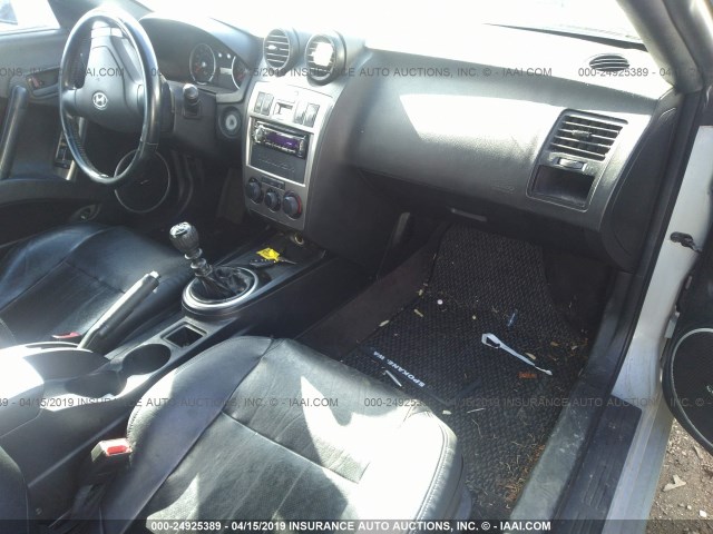 KMHHN65F14U137429 - 2004 HYUNDAI TIBURON GT SILVER photo 5