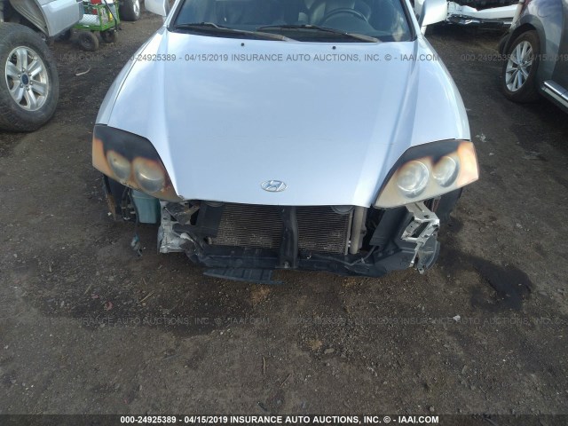 KMHHN65F14U137429 - 2004 HYUNDAI TIBURON GT SILVER photo 6