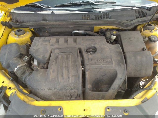 1G1AL18F687254673 - 2008 CHEVROLET COBALT LT YELLOW photo 10